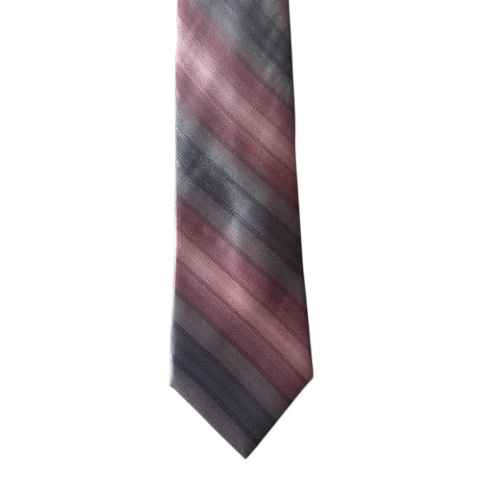 Axist Mens Silk Neck Tie Quiet Luxury Old Money Career Professional Striped Pink
